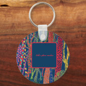 熱狂するフォレストおもしろいカラフルID キーホルダー (正面)