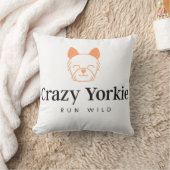 熱狂するヨークシャーテリア16" x 16"スナッグル枕 クッション (ブランケット)