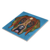 熱狂するラブラドールレトリエバードッグ顔 タイル (側面)