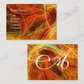 熱狂する光子モノグラム鮮やかブラックピンク 名刺 (正面/裏面)