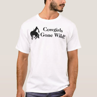 熱狂する女性のカーボーイ Tシャツ
