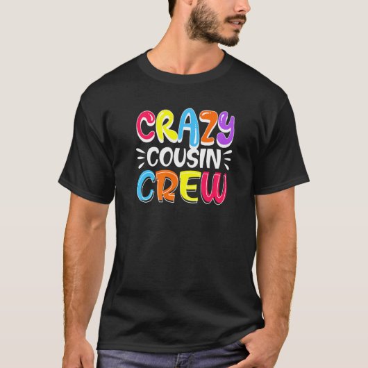 熱狂する従姉妹クルーカラフル家族グローパーティー Tシャツ (正面)