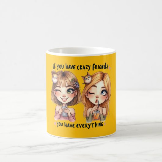 熱狂する最高の友のマグカップ コーヒーマグカップ (中央)