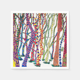 熱狂する林ナプキンパーティーカクテル スタンダードカクテルナプキン