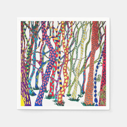 熱狂する林ナプキンパーティーカクテル スタンダードカクテルナプキン (正面)