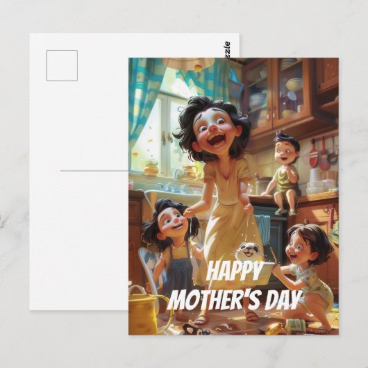 熱狂する母 ポストカード (正面/裏面)