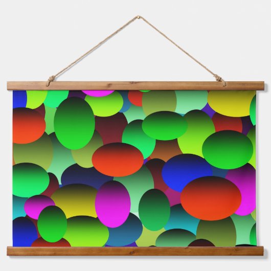 熱狂する泡卵 吊り下げ型タペストリー (正面)