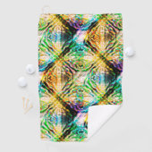 熱狂する燃えたカラフルテクスチャ、抽象芸術正方形 ゴルフタオル (インサイチュ)