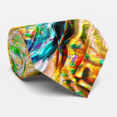 熱狂する燃えたカラフルテクスチャ、抽象芸術正方形 ネクタイ (ロール)