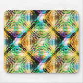 熱狂する燃えたカラフルテクスチャ、抽象芸術正方形 マウスパッド (正面)