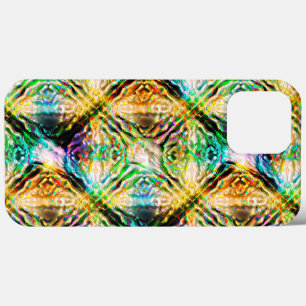 熱狂する燃えたカラフルテクスチャ、抽象芸術正方形 iPhone 13 PRO MAXケース