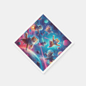 熱狂する猫が宇宙! スタンダードカクテルナプキン (角)