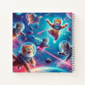 熱狂する猫を宇宙手帳に！ ノートブック (裏面)