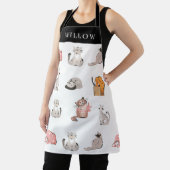 熱狂する猫パーソナライズされた エプロン (インサイチュ)