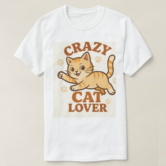 熱狂する猫好き Tシャツ (デザイン正面)