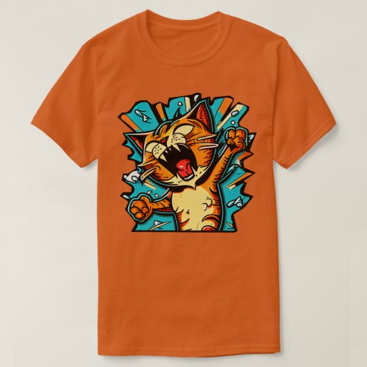 熱狂する猫2 Tシャツ (デザイン正面)