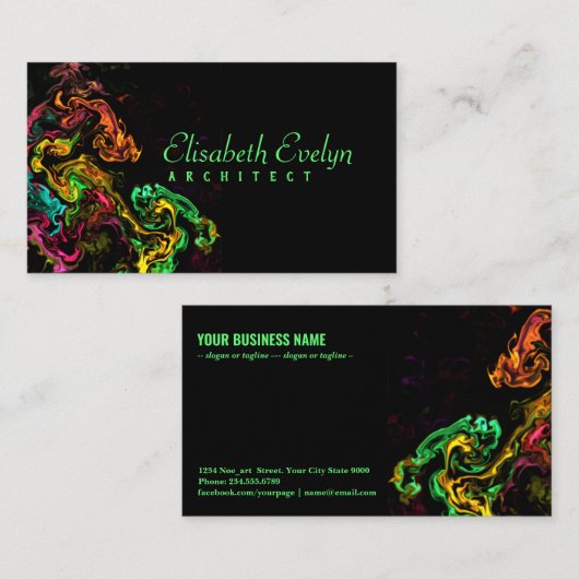 熱狂する絵を描黒地7kj 名刺 (正面/裏面)