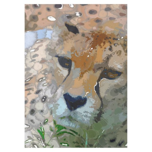 熱狂する絵を描- Cheetah テーブルクロス (正面)