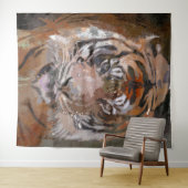 熱狂する絵を描- Tiger タペストリー (インサイチュ(横))