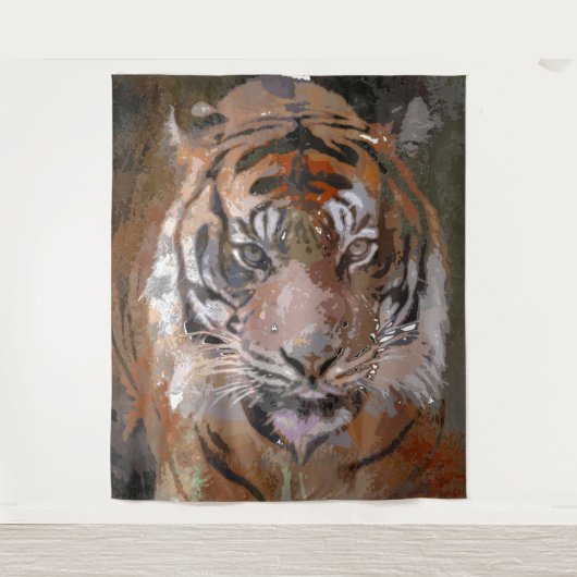 熱狂する絵を描- Tiger タペストリー (正面)