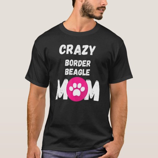 熱狂する縁どビーグル Tシャツ (正面)