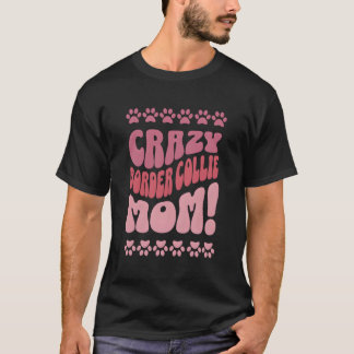 熱狂する縁どCollie Momバックプリント Tシャツ