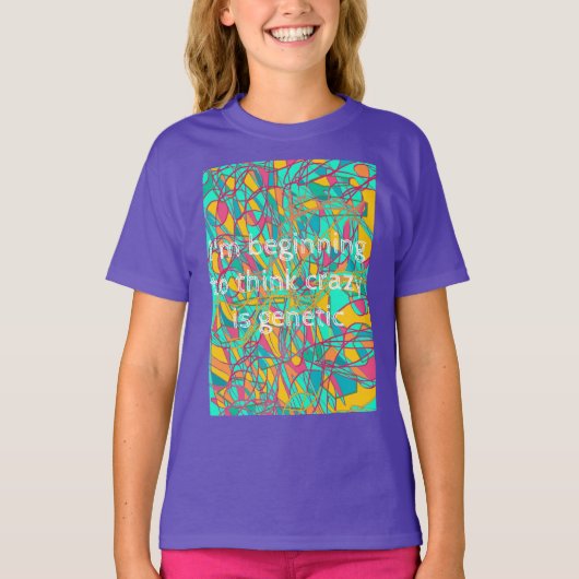 熱狂する考える孤児の黒い引用文の始めはGENです Tシャツ (正面)