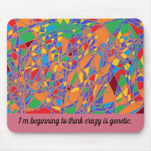 熱狂する薄くし始める孤児の黒い抽象美術 マウスパッド (正面)