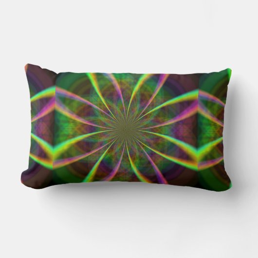 熱狂する虹花 ランバークッション (正面)