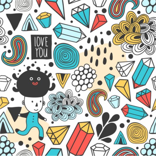 熱狂する頭 シール (正面)