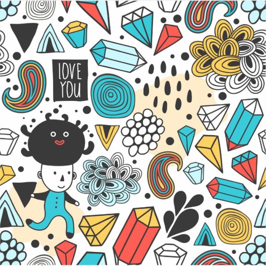 熱狂する頭 シール (正面)