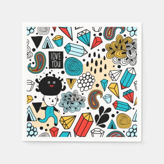 熱狂する頭 スタンダードカクテルナプキン (正面)