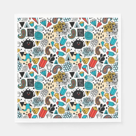 熱狂する頭 スタンダードランチョンナプキン (正面)