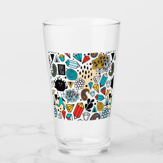 熱狂する頭 タンブラーグラス (正面)