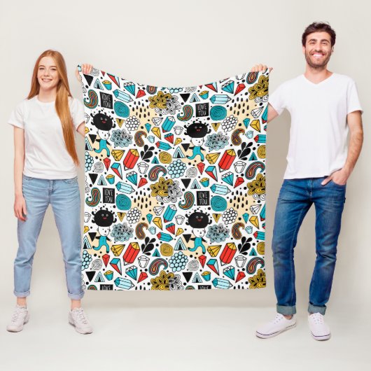 熱狂する頭 フリースブランケット (インサイチュ)