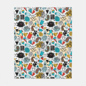 熱狂する頭 フリースブランケット (正面)