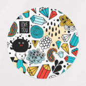 熱狂する頭 ラベル (デザイン2)