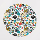 熱狂する頭 ラベル (デザイン1)