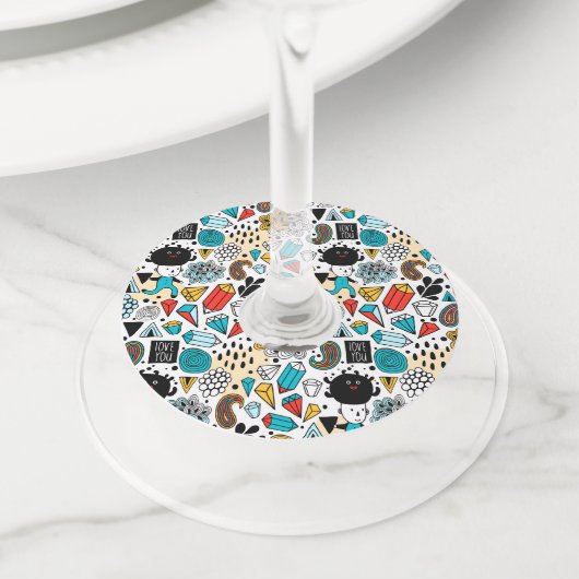 熱狂する頭 ワイングラスタグ (クローズアップ)