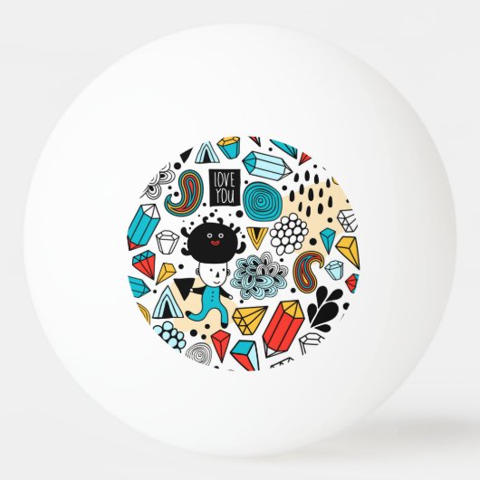 熱狂する頭 卓球ボール (裏面)