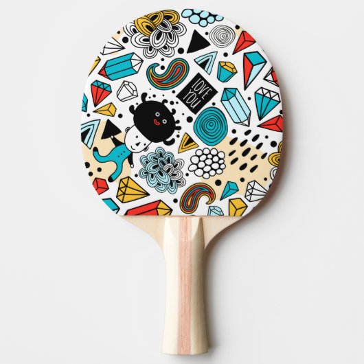 熱狂する頭 卓球ラケット (正面)