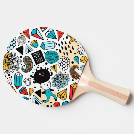 熱狂する頭 卓球ラケット (横)