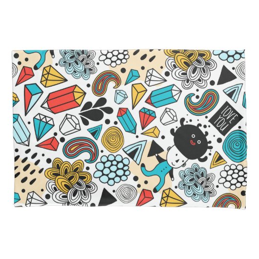 熱狂する頭 枕カバー (正面)