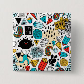 熱狂する頭 缶バッジ (正面)