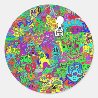 熱狂する顔 ラウンドシール