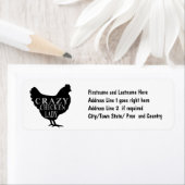 熱狂する鶏について可愛い鶏のグラフィック ラベル (インサイチュ)