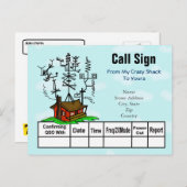 熱狂するAntena Ham Radio Shack QSLカード ポストカード (正面/裏面)