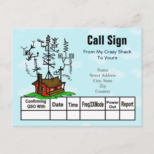 熱狂するAntena Ham Radio Shack QSLカード ポストカード (正面)