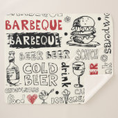 熱狂するBBQ: お洒落 Doodle Art シェルパブランケット (正面(横))