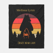熱狂するbear ladyの名前 フリースブランケット (正面)